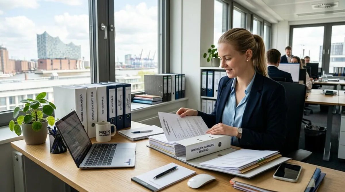 homeoffice frau laptop immobilien rendite rechnet morgens hell