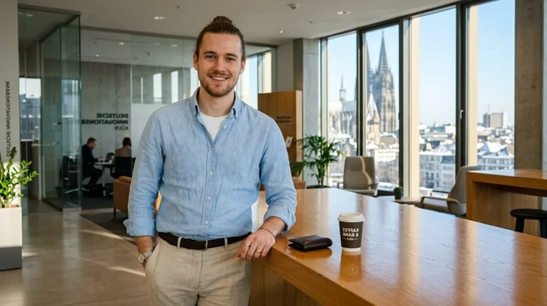 immobilienrechner beratung mann tisch unterlagen kaffee bank