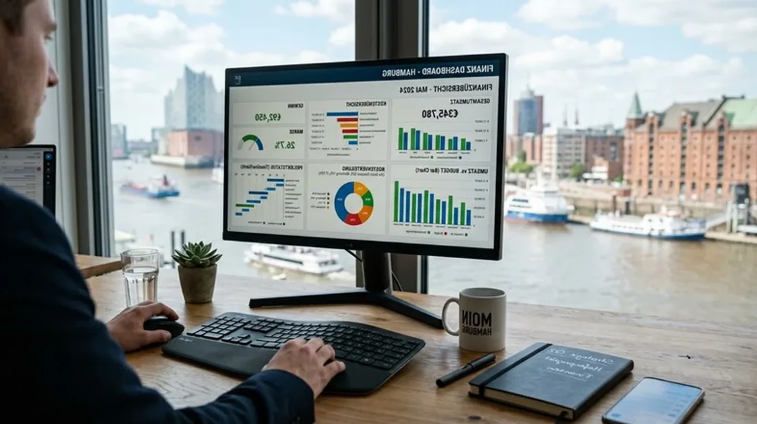 immobilienrechner monitor finanz dashboard nah buero schreibtisch