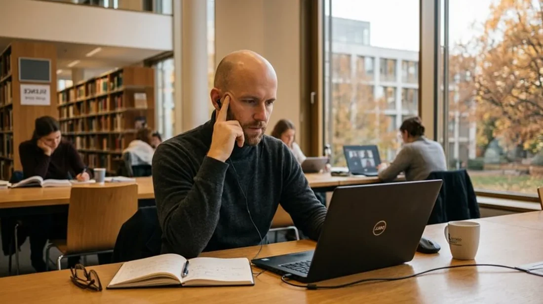 immobilienrechner videocall frau laptop wohnzimmer hell