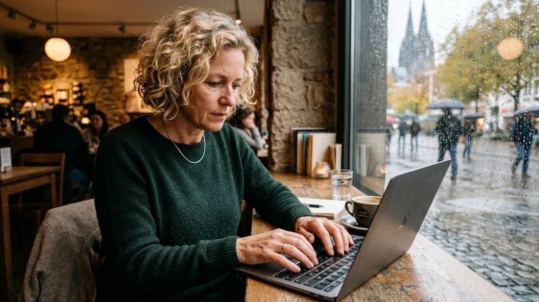 kaufpreis haende frau tastatur tippen konzentriert nah