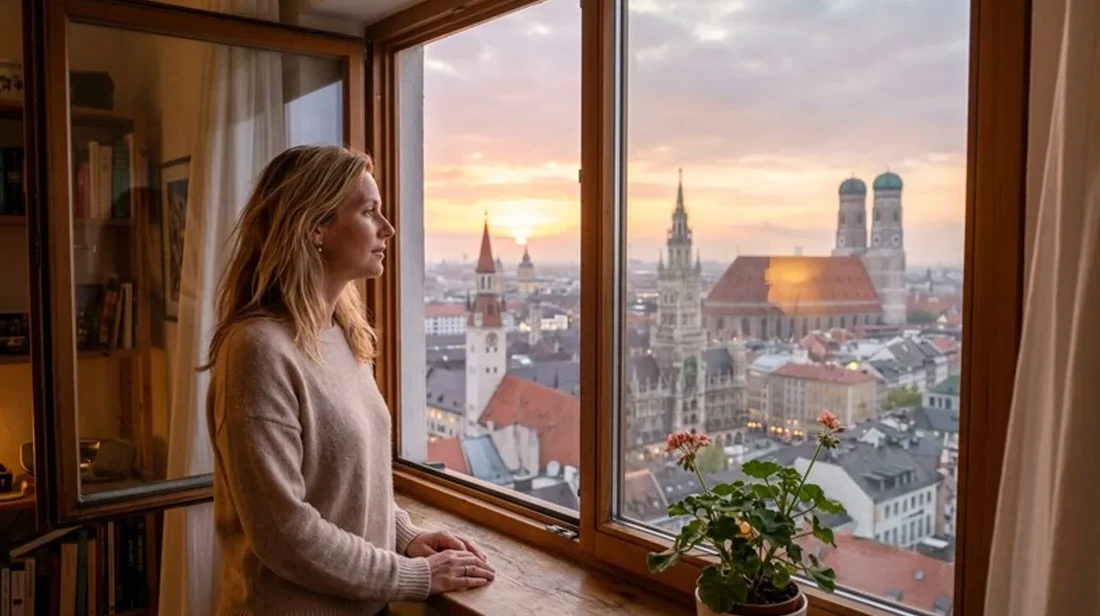 kaufpreis wohnung frau fenster blick stadt besichtigt